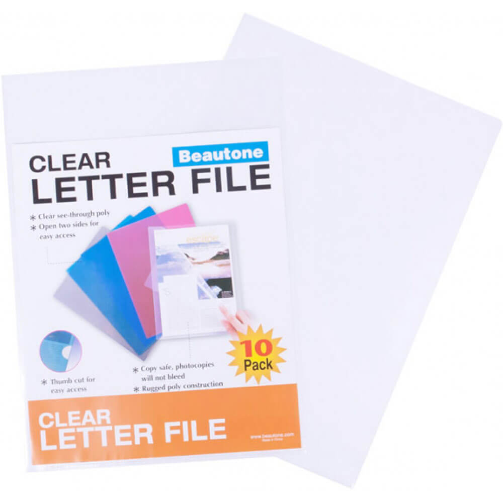 Beautone Letter Files 10pk A4 (Clear)