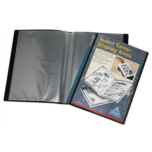 Colby Insert Cover Display Book 20 pocket A4 (Black)