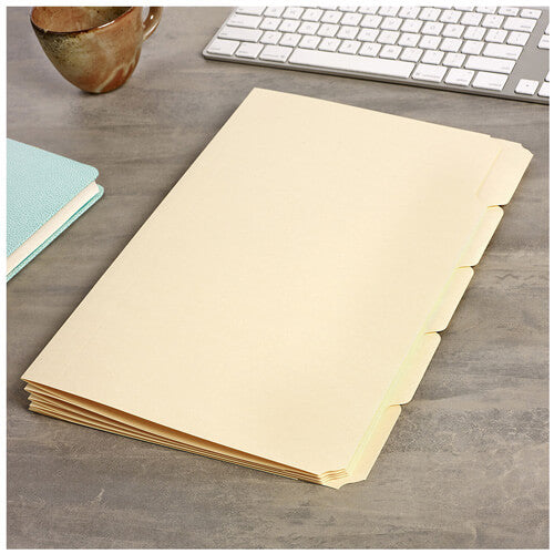 Avery Buff Foolscap Manilla Folders with Tabs (Pack of 5)