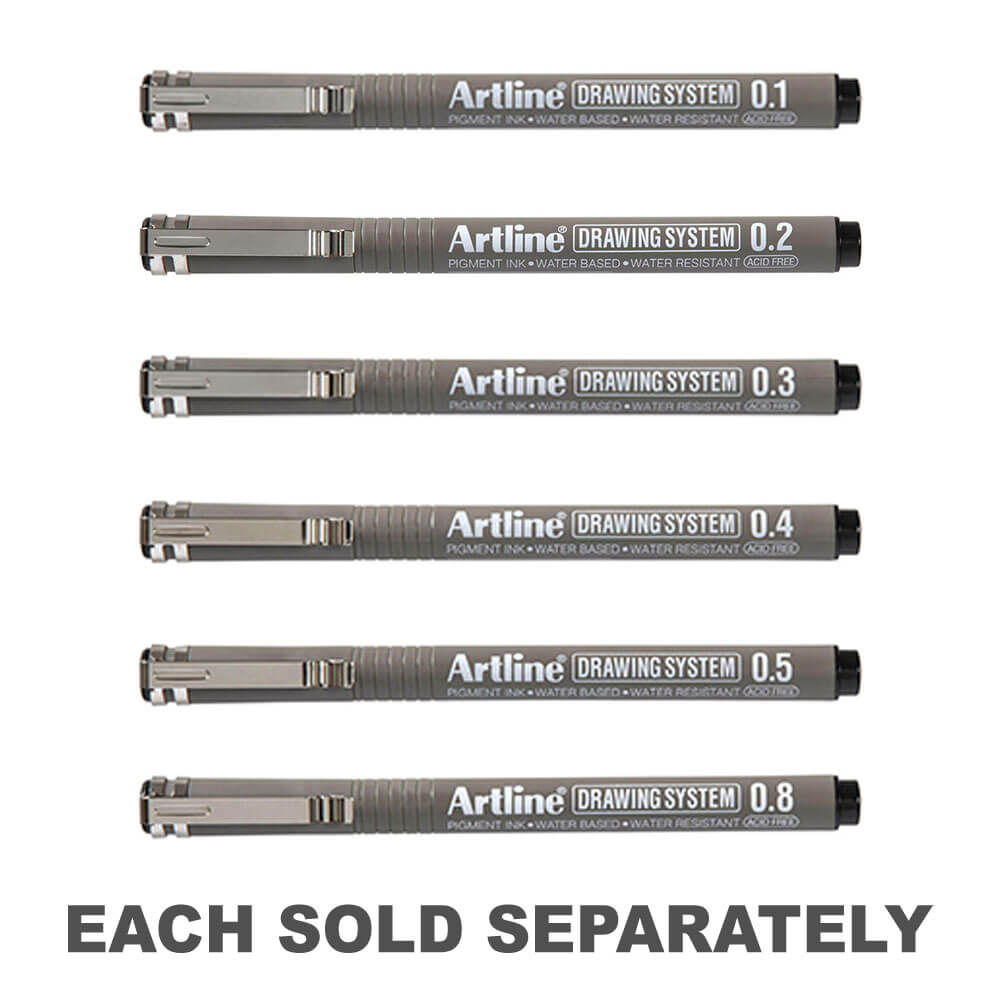 Artline Drawing System Pen 12pcs (Black)
