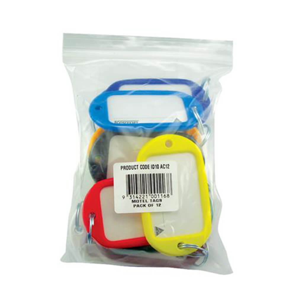 Kevron Motel Key Tags Bulk Pack Assorted (Pack of 12)