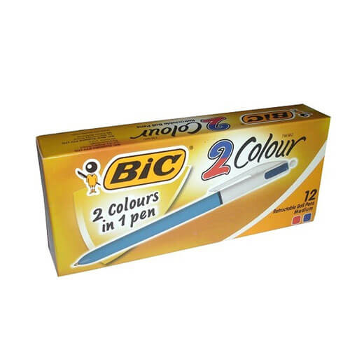 Bic 2 Colours Ballpoint Pen (Box of 12)