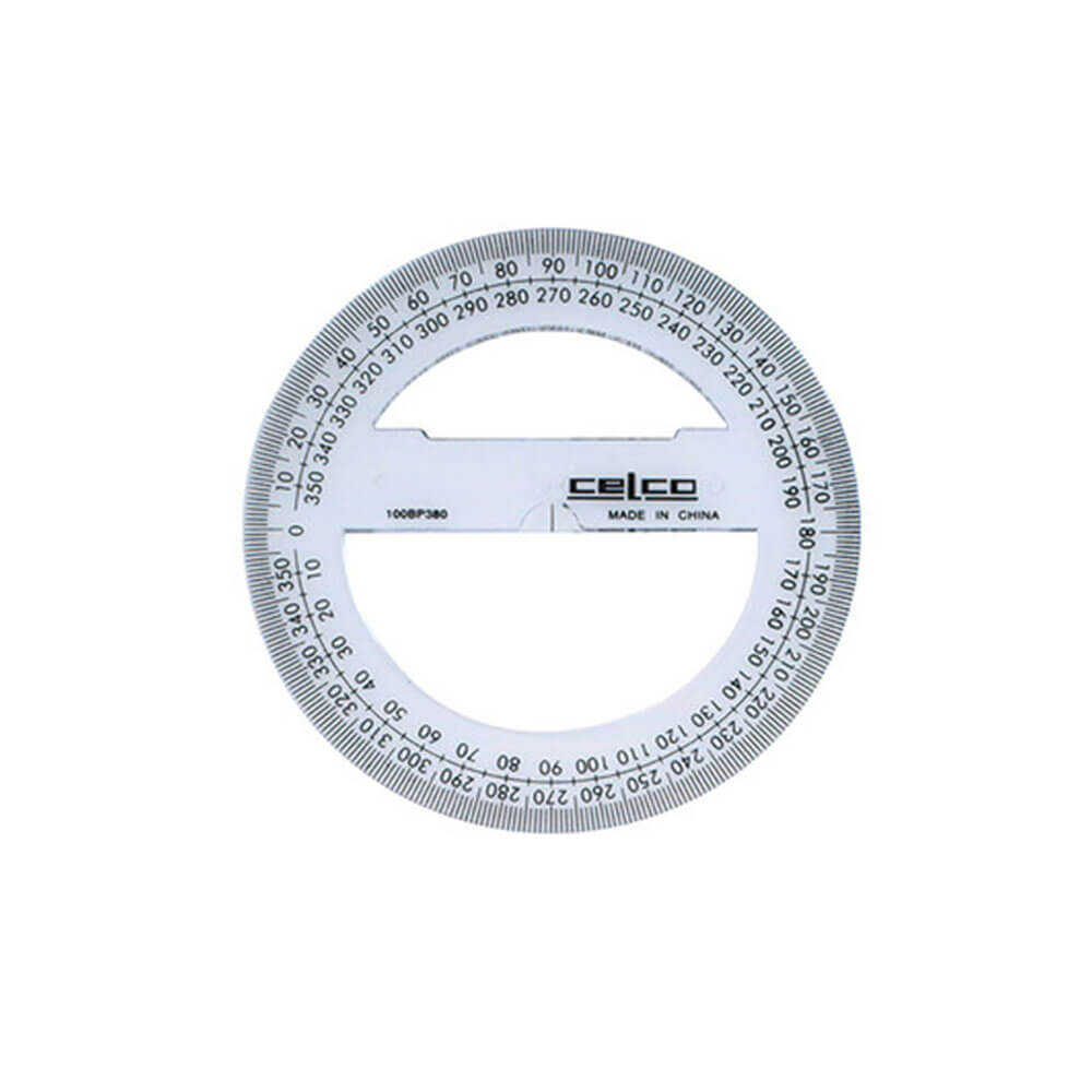 Celco 360 Degree Full Circle Protractor 10cm (Clear)