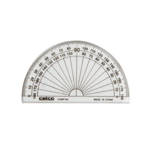 Celco 180 Degree Half Circle Protractor 10cm (Clear)