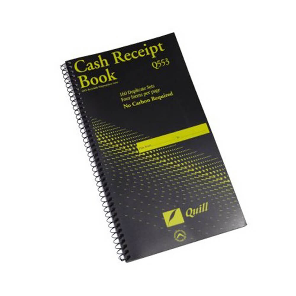 Quill Cash Receipt Book 5pk (4 to View)