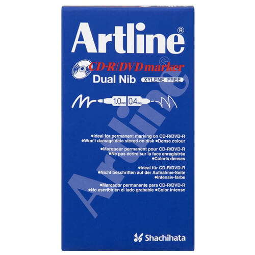 Artline CD-R Dual Tip Market 12pcs. (Black)