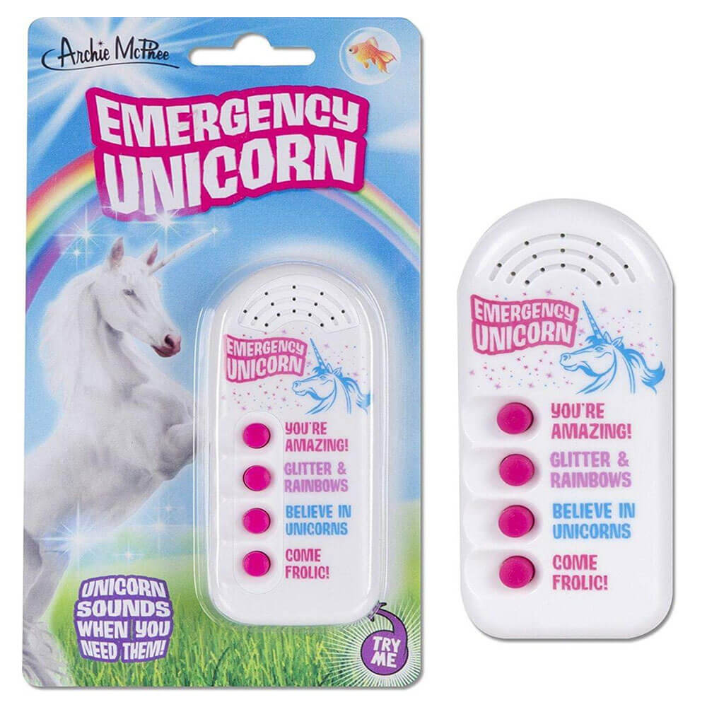 Archie McPhee Emergency Unicorn Button