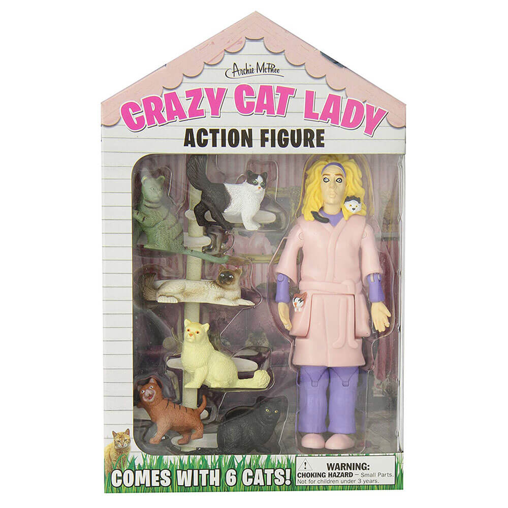 Archie McPhee Crazy Cat Lady Action Figure