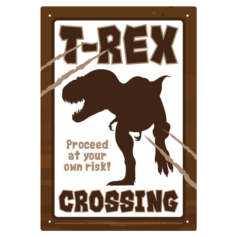 T-Rex Crossing Tin Sign