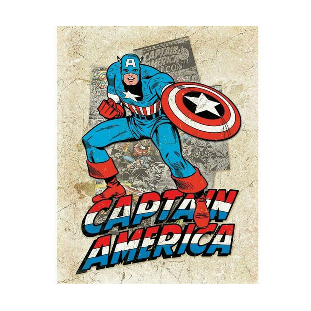 Captain America Cover Splash Tin Sign