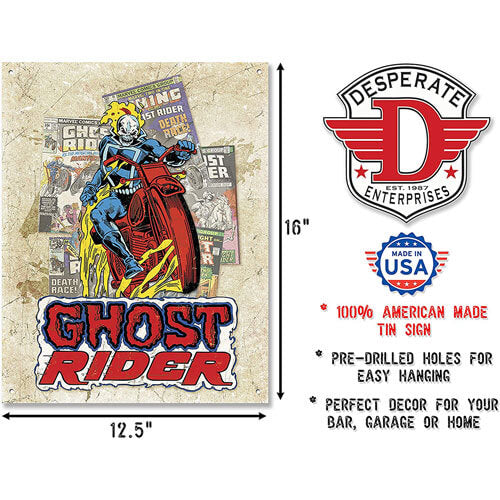 Ghost Rider Cover Splash Tin Sign