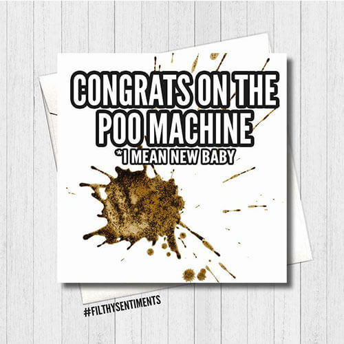 Filthy Sentiments New Baby Poo Machine Card