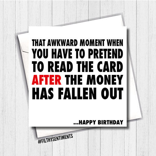 Filthy Sentiments Money Card