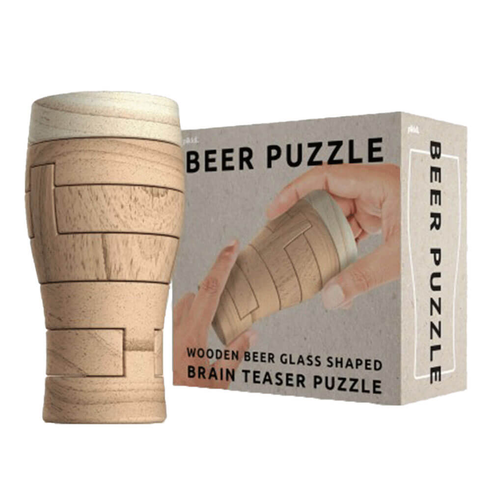 Pikkii Wooden 3D Beer Glass Shaped Puzzle