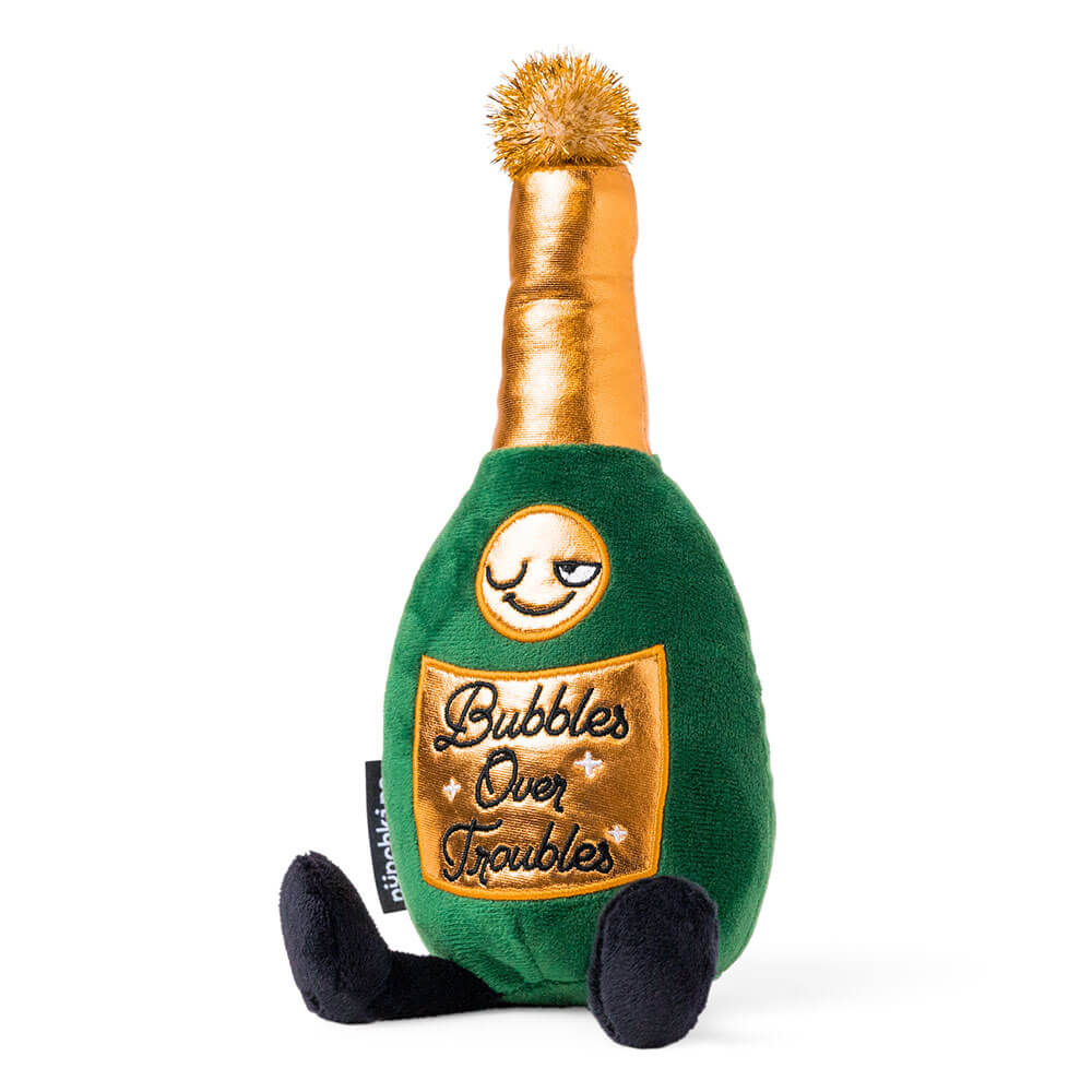 Punchkins Bubbles Over Troubles Champagne Bottle Plush